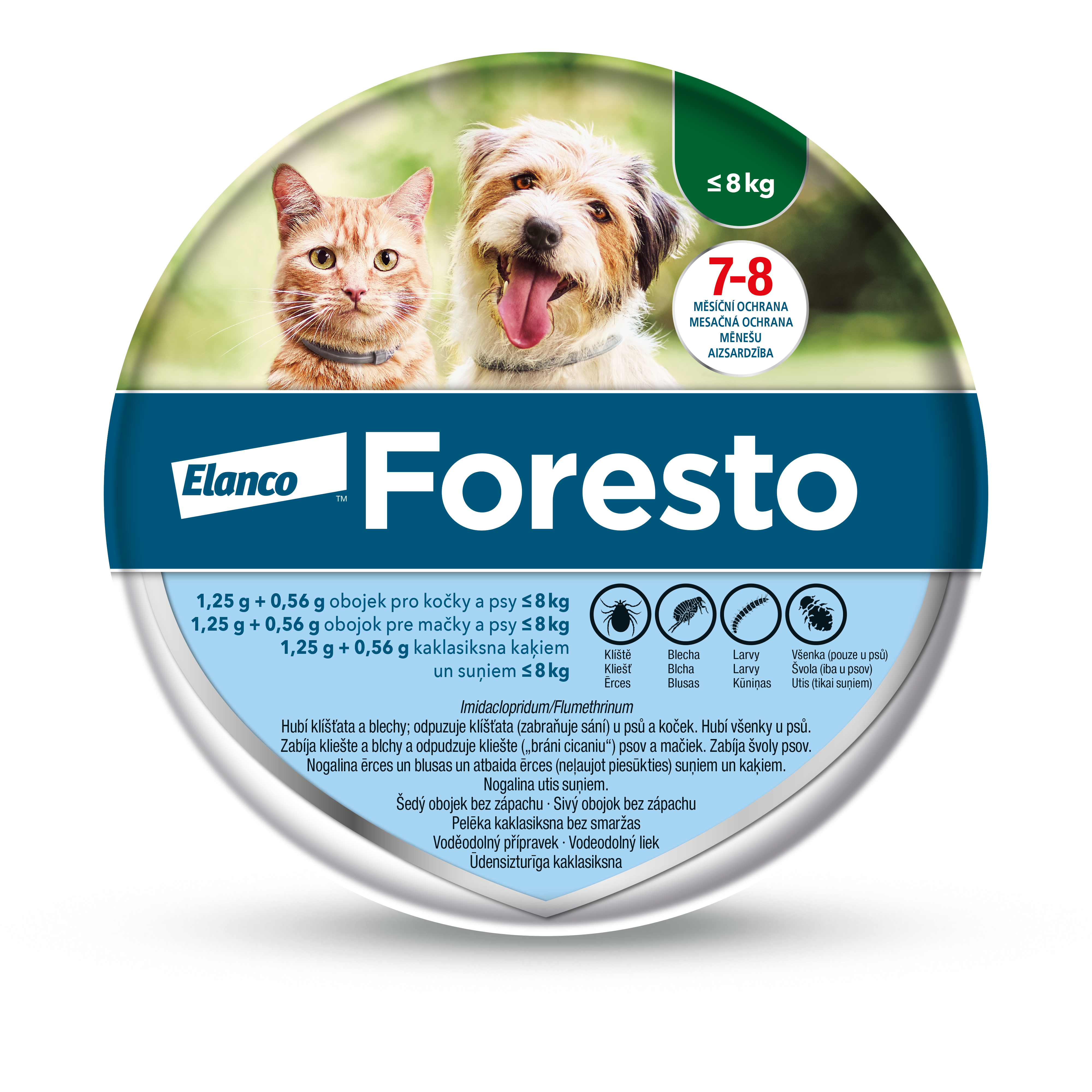 Foresto 1,25 g + 0,56 g obojek pro kočky a psy ≤ 8 kg
