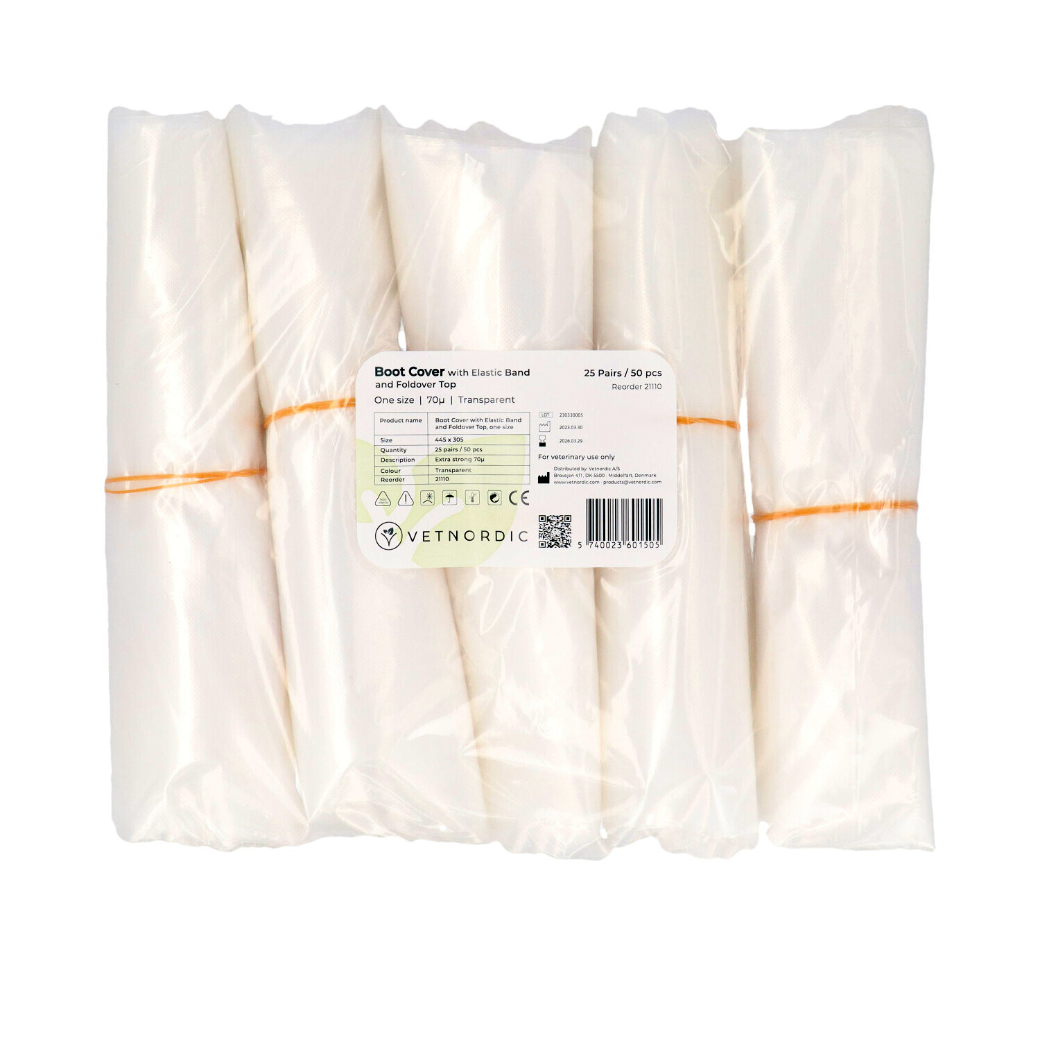 Návleky na obuv, s přehýbací elastickou páskou, PE, transparentní